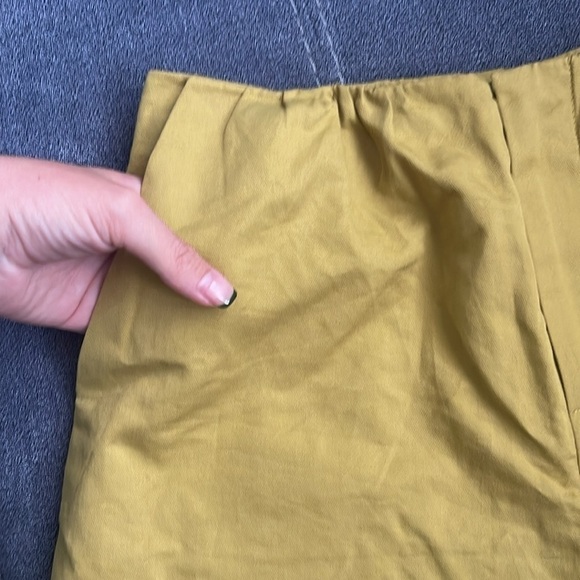 Kate Spade Saturday Let Loose High Waist Short Cotton Linen yellow green size 0 - Picture 3 of 8